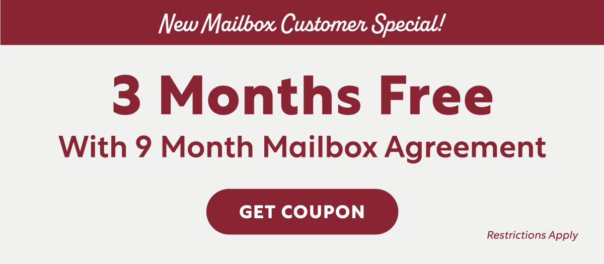 3 Months Free Mailbox Rental