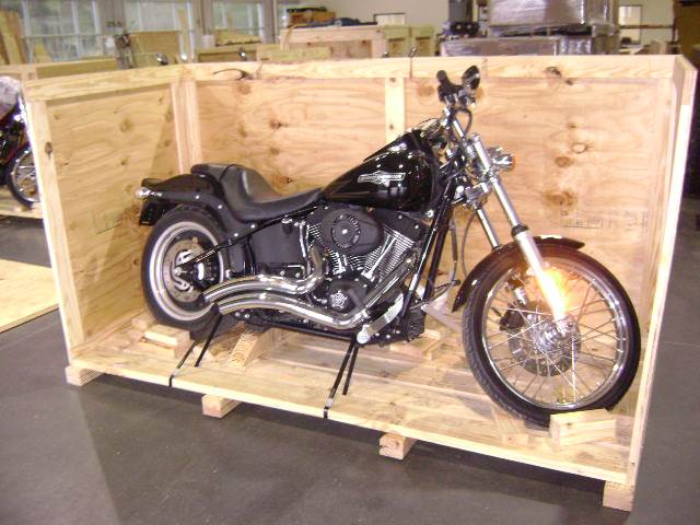 crated motorcycle