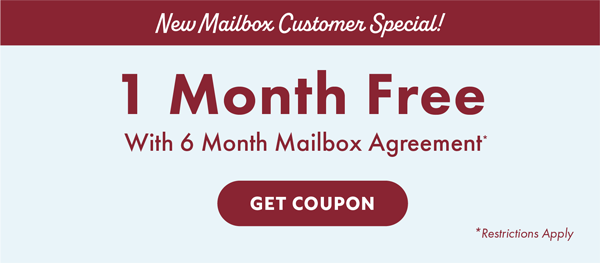 1 Month Free with 6-Month Mailbox Agreement - Get Coupon