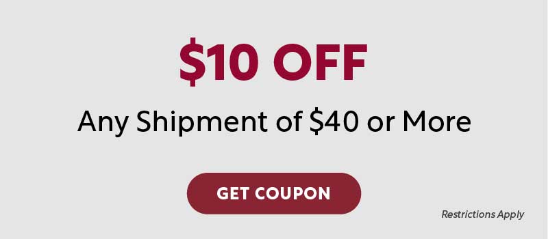 $10 OFF Any Shipment of $40 or More - Get Coupon