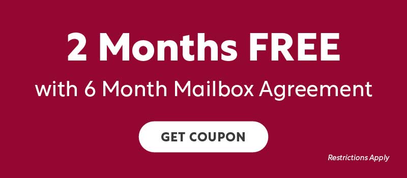2 Months FREE with 6 Month Mailbox Agreement - Get Coupon
