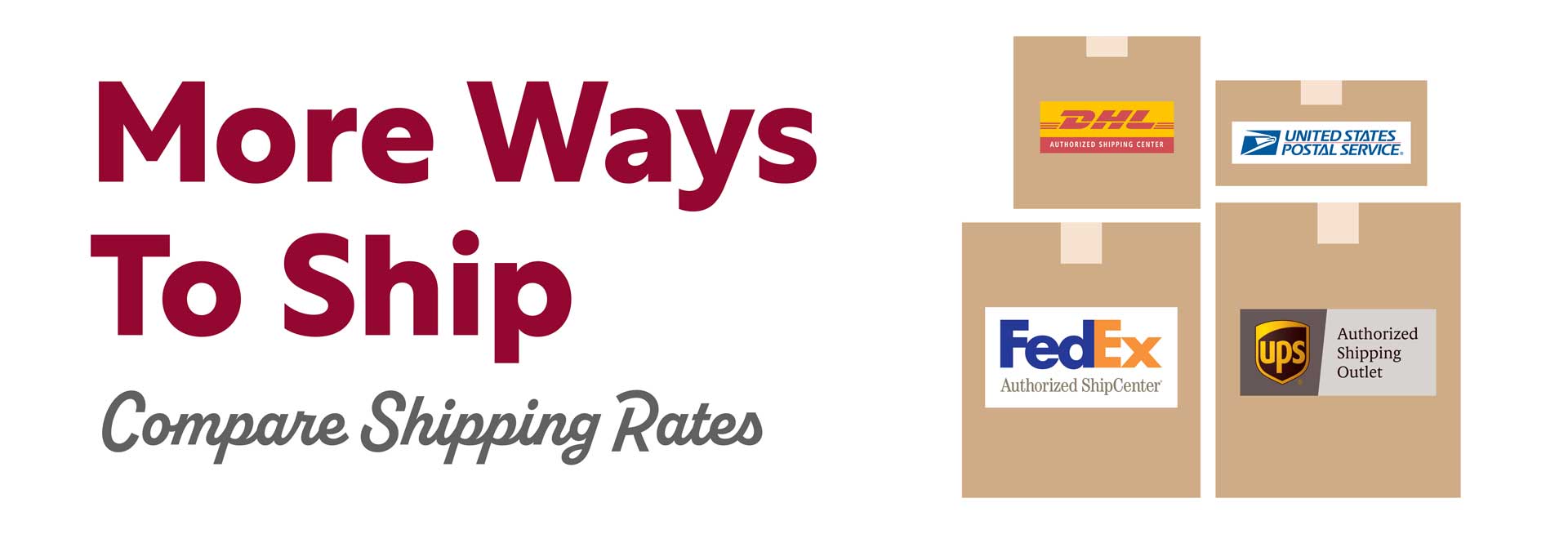 More Ways to Ship - Compare Shipping Rates - DHL, USPS, FedEx, UPS.