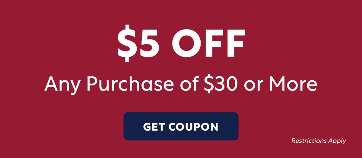 $5 Off $30 or More