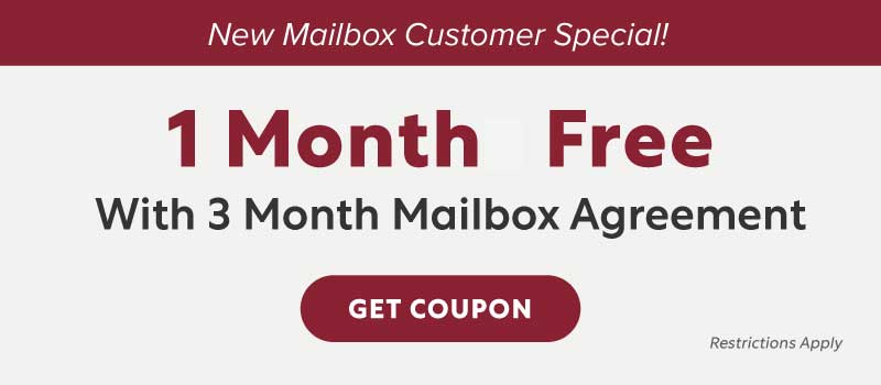 1 Month Free with 3 Month Mailbox Agreement