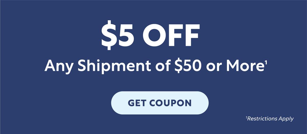 5 Off 50 Shipping Coupon